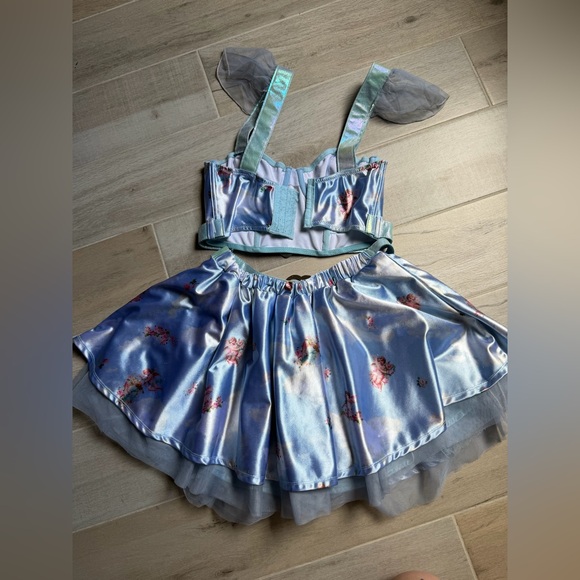 Dolls Kill Blue Floral Skirt Set - Picture 3 of 3